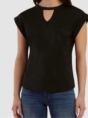 NWT Express Navy Keyhole Choker Top - Large